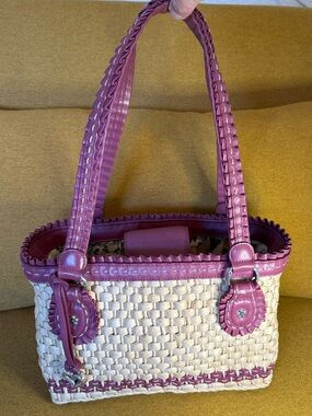 Brighton Pink and Cream Woven Tote